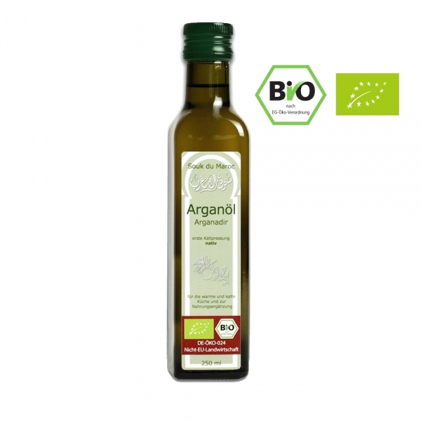 100% Bio Argan-Speise-Öl | nativ| kaltgepresst und Rein | 250ml mit Ausguss