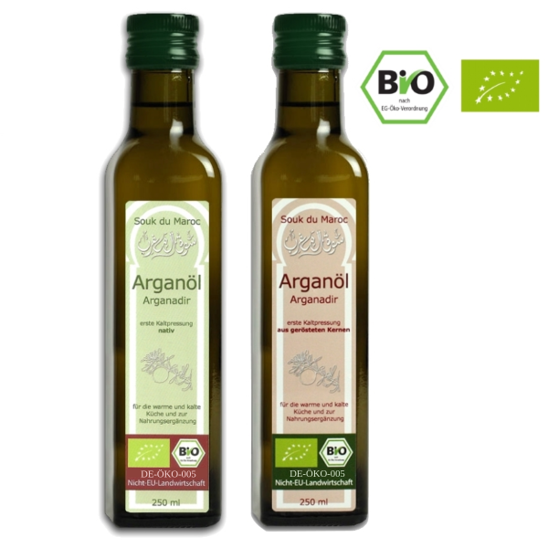 Bio Arganöl Set 2 x 250 ml – nativ & geröstet, Marokko