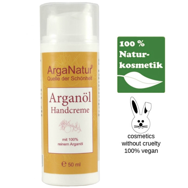 Arganöl Handcreme, Naturkosmetik Kaktusfeigenkernöl für Hände und Nägel von ArgaNatur