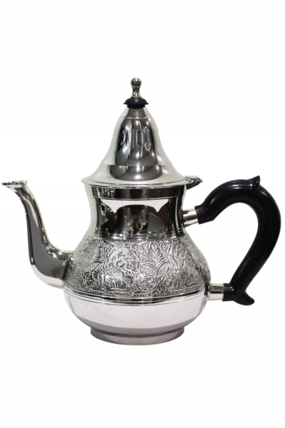 Orient Teekanne Abidin Silber 1 Liter | Handgefertigte Messingkanne