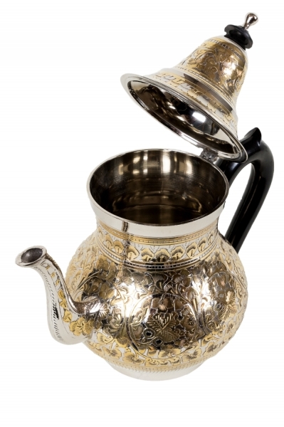 Orient Teekanne Abidin Gold 1 Liter | Handgefertigte Messingkanne